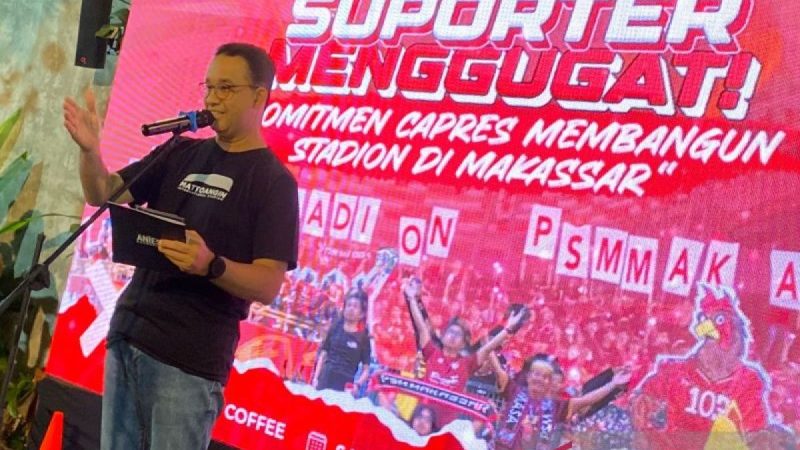 Anies Baswedan Janji Bangun Stadion Sepakbola Berstandar FIFA di Makassar