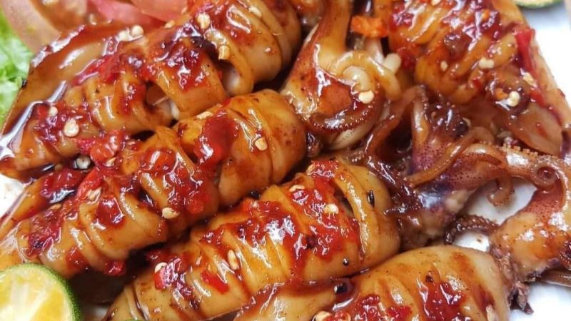 Resep Cumi Bakar Saus Pedas