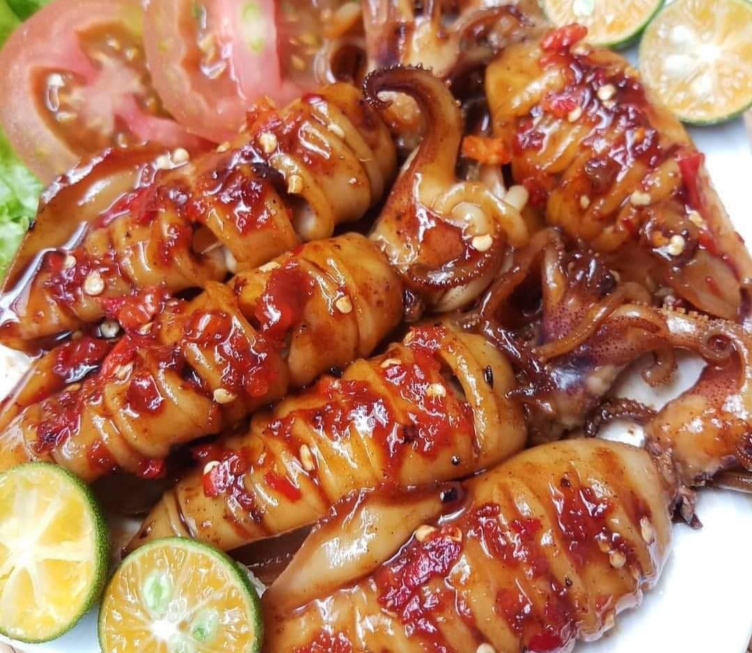 Resep Cumi Bakar Saus Pedas