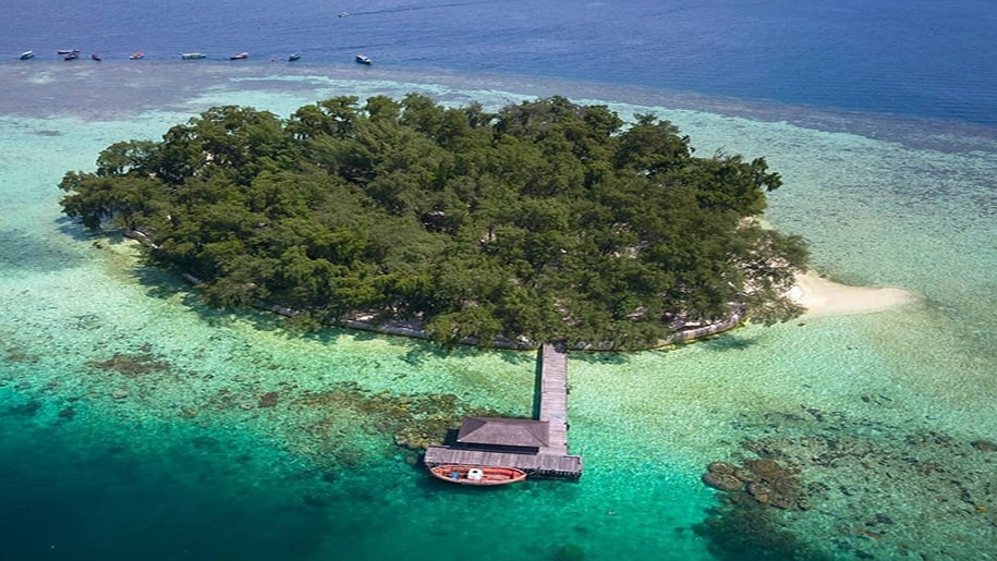 Menikmati Olahraga Snorkeling di Pulau Payung, Airnya Jernih dan Banyak Ikan Kecil. 