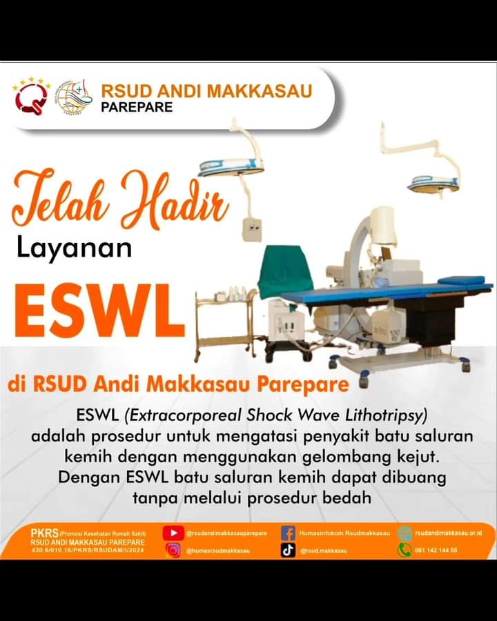 Terobosan Baru RSUD Andi Makkasau, Layanan ESWL atau Terapi Batu Saluran Kemih