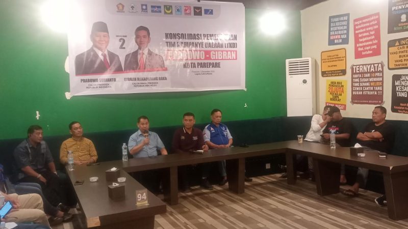 Rapat Konsolidasi: TKD Prabowo Gibran Cari 1.580 Saksi Pilpres di TPS Parepare