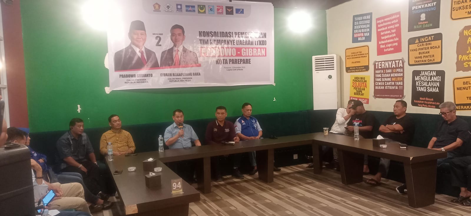 Rapat Konsolidasi: TKD Prabowo Gibran Cari 1.580 Saksi Pilpres di TPS Parepare