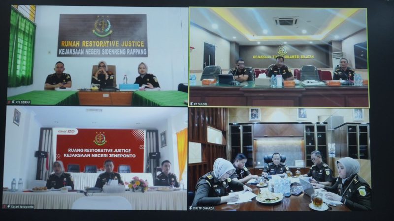 Wakajati Sulsel Ikuti Secara Virtual Ekspos Perkara Pengajuan Restoratif Justice di Sidrap dan Jeneponto