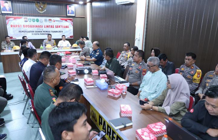 Polres Parepare bersama KPU, Forkopimda dan Stakeholder Gelar Rapat Koordinasi Kesiapan Pemilu 2024