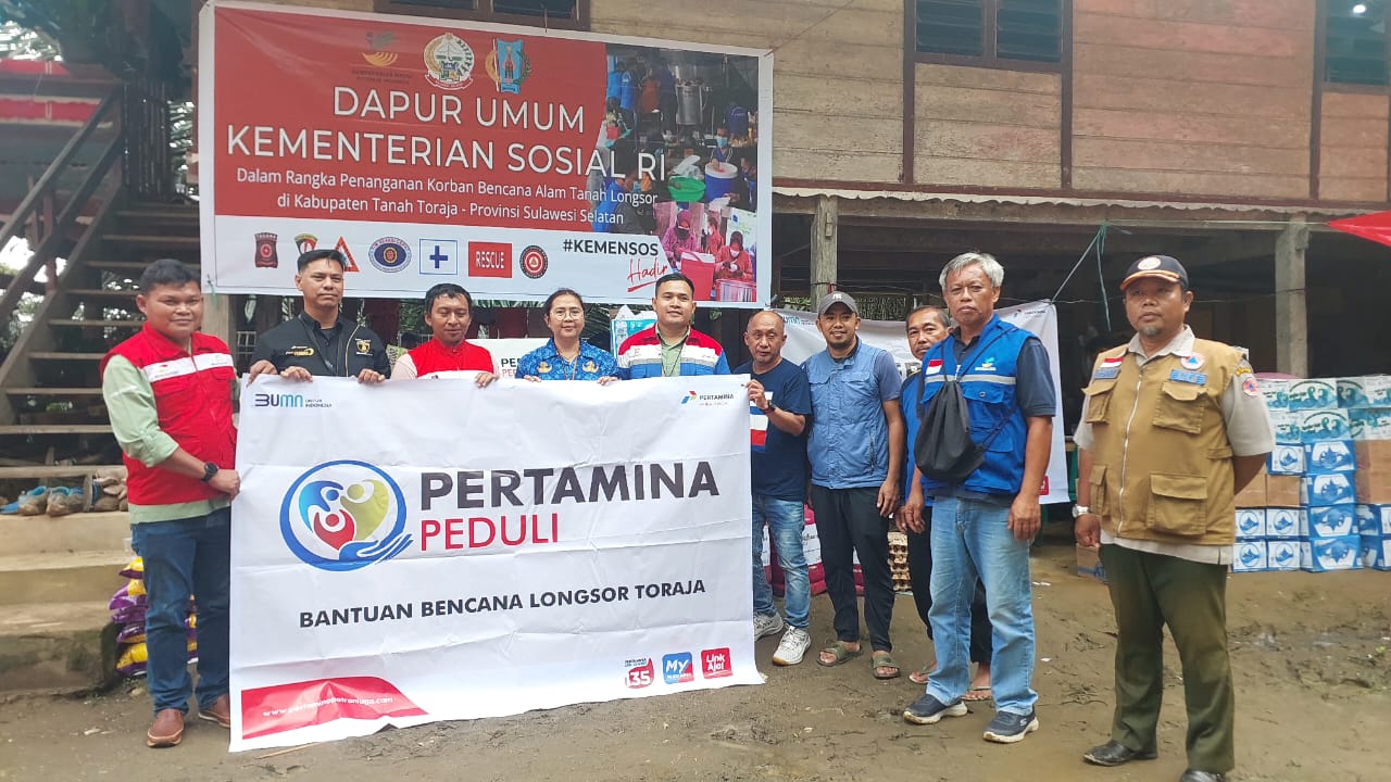 Melalui Pertamina Peduli, Pertamina Sulawesi Salurkan Bantuan ke Korban Longsor di Toraja