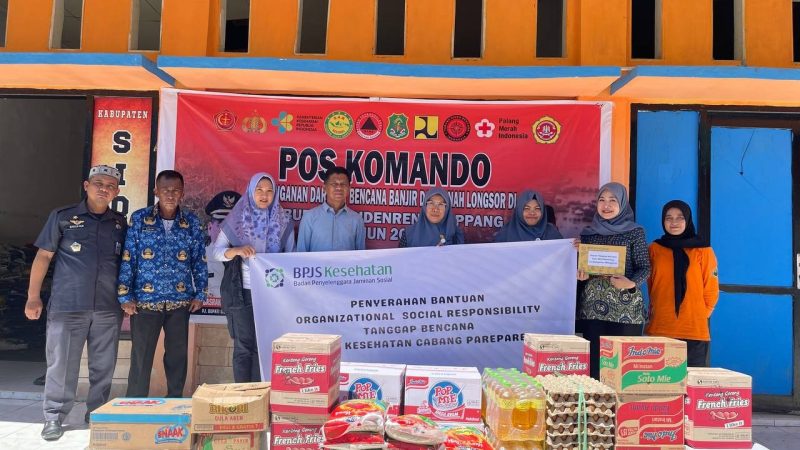 BPJS Kesehatan Parepare Salurkan Bantuan Bencana Banjir di Sidrap