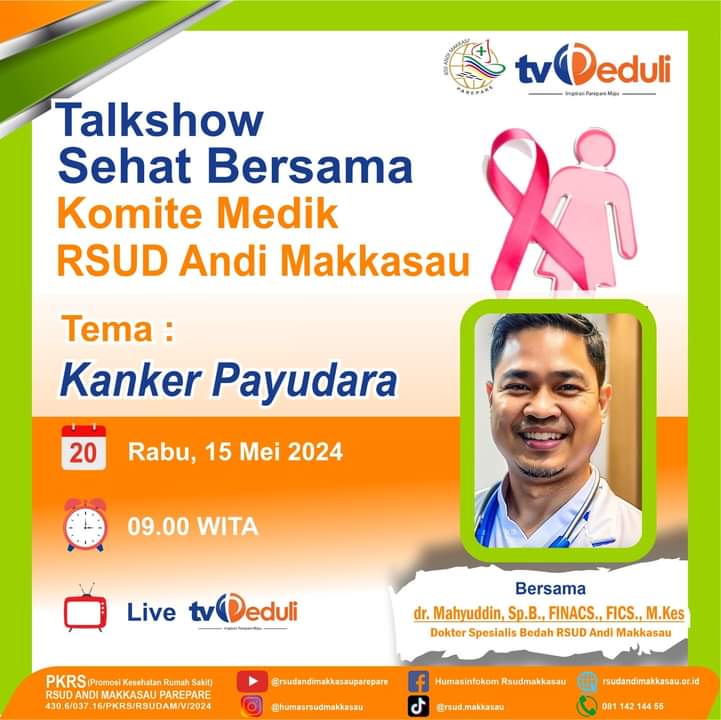 Dokter Spesialis RSUD Andi Makkasau Jelaskan soal Kanker Payudara di Live Talkshow Sehat di TV Peduli