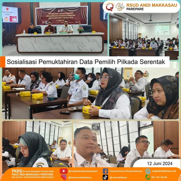 Komitmen Turut Sukseskan Pemilu, Jajaran RSUD Andi Makkasau Ikuti Sosialisasi Pendidikan Pemilih dan Pendidikan Politik