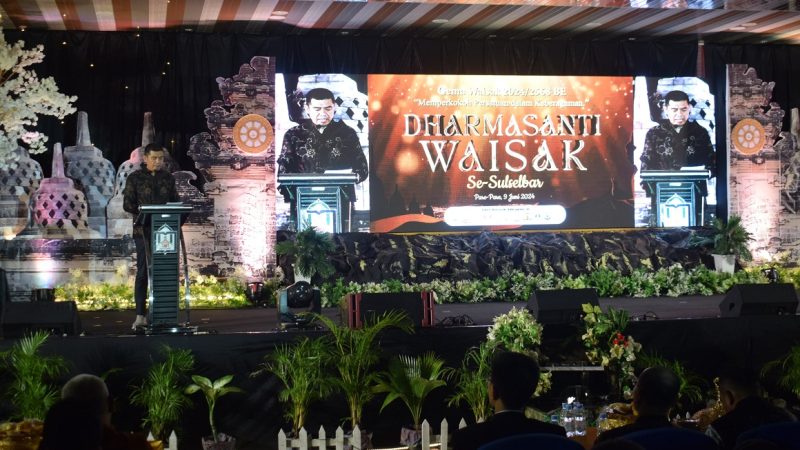 Perayaan Dharmasanti Waisak se-Sulselbar Dipusatkan di Parepare, Pj Wali Kota Akbar Ali Pesan Jaga Terus Toleransi Sesama Umat Beragama