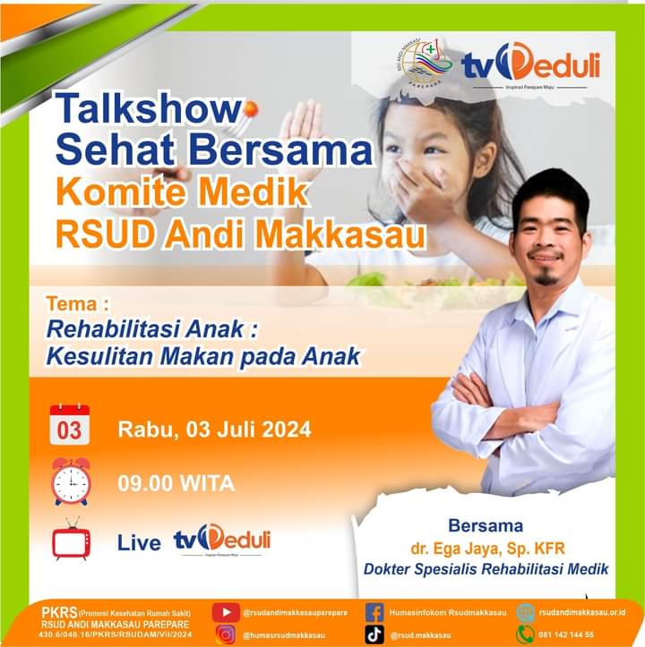 RSUD Andi Makkasau Edukasi Masyarakat Tentang Rehabilitasi Anak di Acara Talkshow Sehat