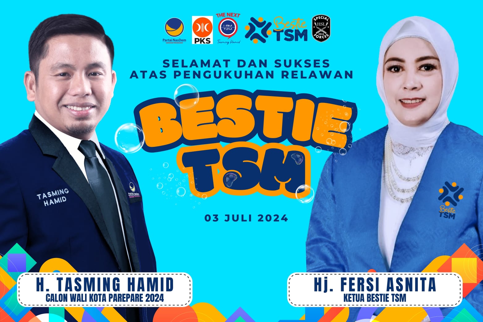 Ribuan Relawan Bestie Siap Mengikuti Pengukuhan untuk Menangkan TSM di Pilkada Parepare