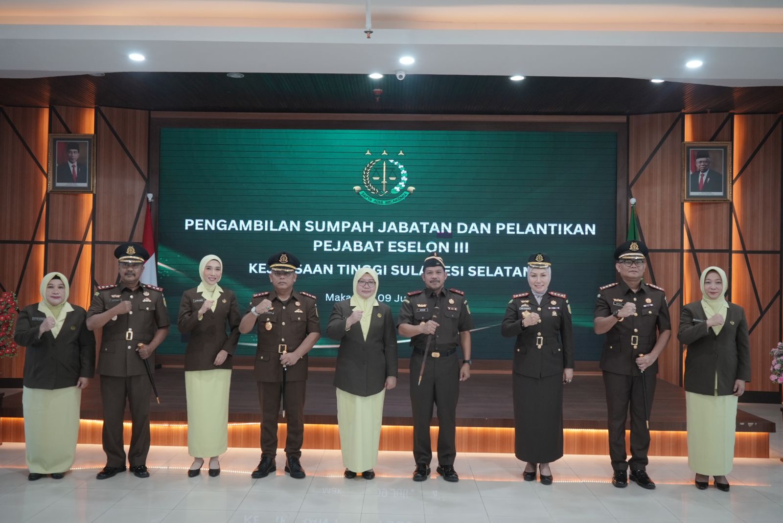 Kajati Sulsel Lantik Asbin Kejati, Kajari Makassar, Kajari Lutim, dan Kajari Sidrap