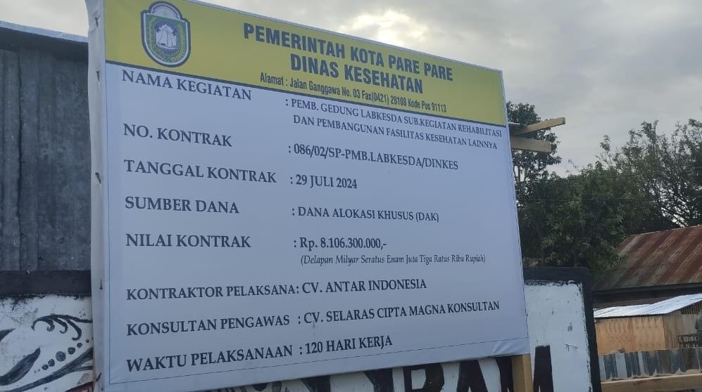 Pemkot Parepare Bangun Labkesda, Gunakan DAK Rp8,5 Miliar