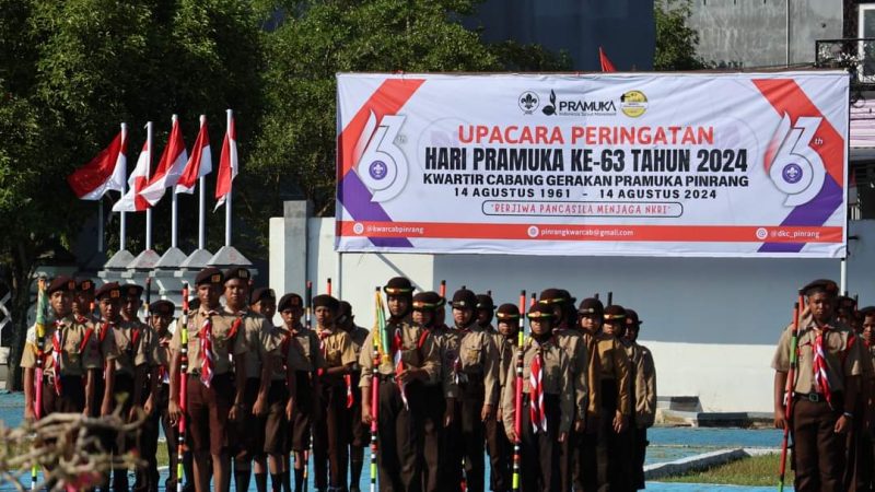 Sekda Andi Calo Pimpin Upacara HUT Pramuka ke 63 di Pinrang