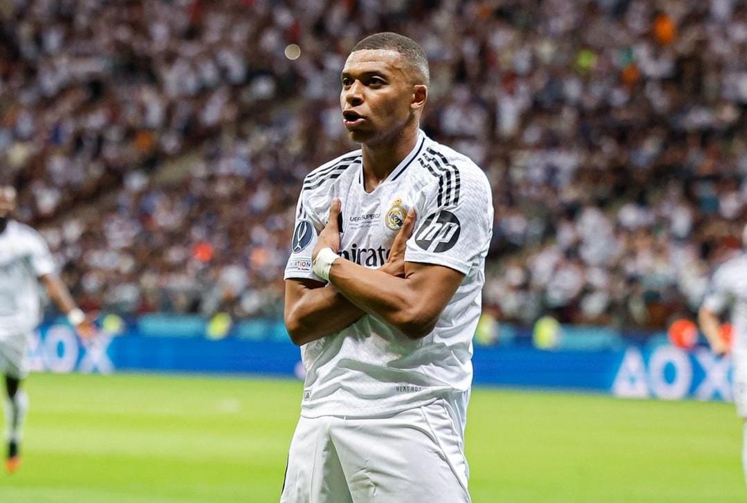 Debut Kylian Mbappe di Real Madrid, Cetak Gol dan Angkat Trofi Piala Super Eropa