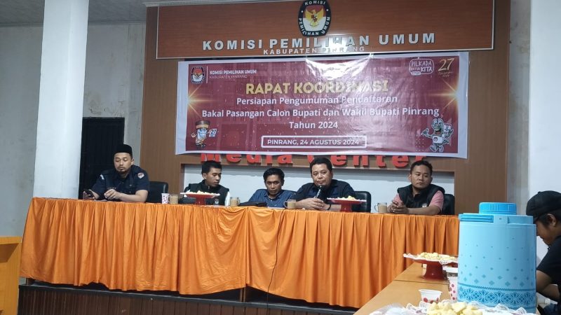 KPU Pinrang Keluarkan Pengumuman Pendaftaran Bakal Calon Bupati dan Wabup