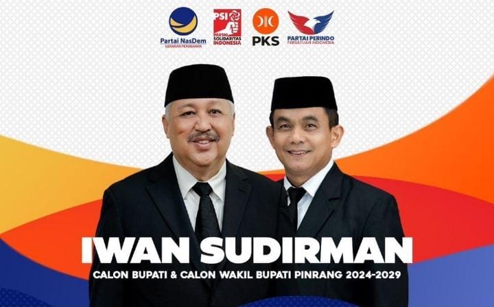 Siap Bertarung di Pilkada Pinrang, Pasangan Irwan-Sudirman Daftar ke KPU Besok