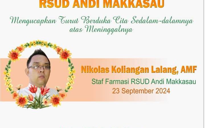 RSUD Andi Makkasau Berduka, Staf Farmasi Nikolas Koliangan Berpulang