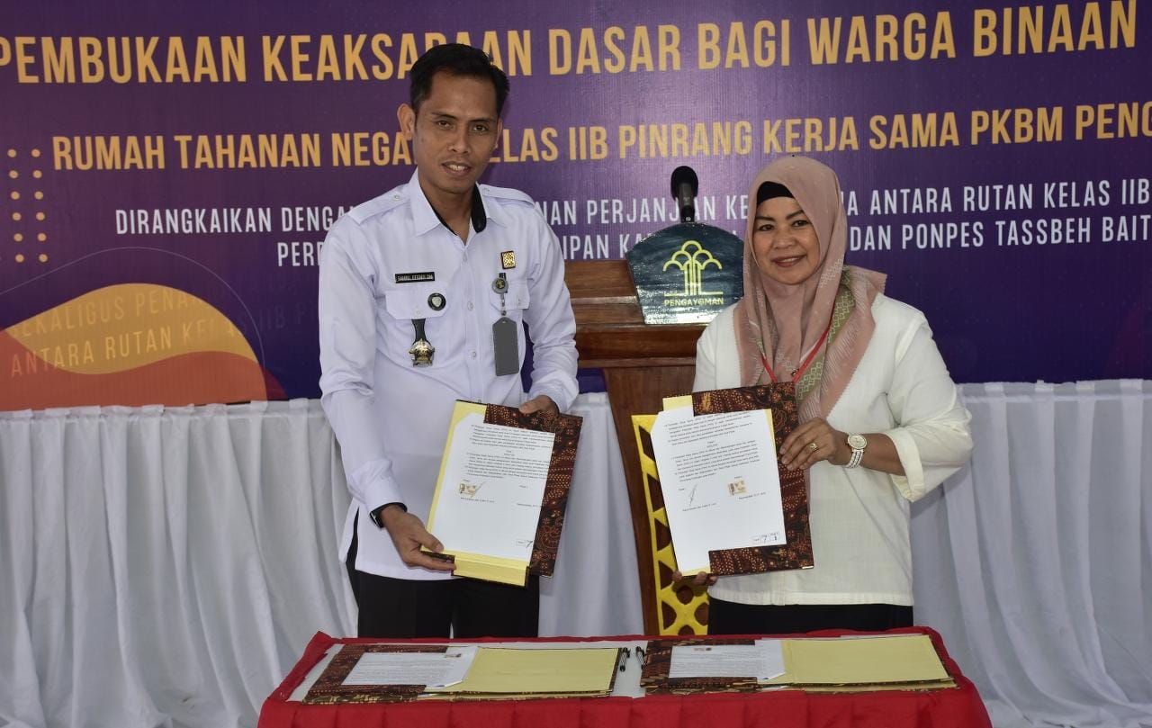 Tingkatkan Minat Literasi dan Pembinaan Kerohanian, Rutan Pinrang Jalin Kerja Sama
