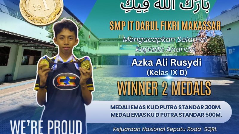 Murid SMPIT Darul Fikri Makassar Raih Dua Medali Emas di Kejurnas Sepatu Roda 2024