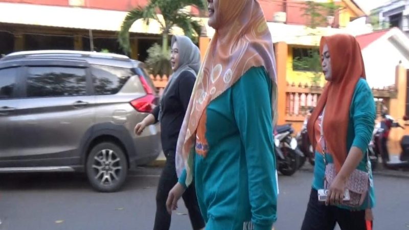 Istri Cabup Pinrang Nomor 2 Jogging dan Senam bersama Warga