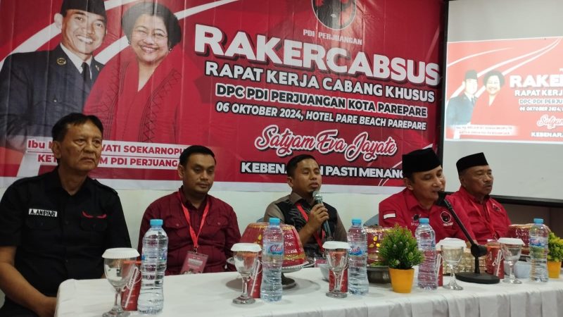 Tasming-Hermanto Paparkan Visi Misi di Hadapan Peserta Rakercabsus PDI Perjuangan Parapare