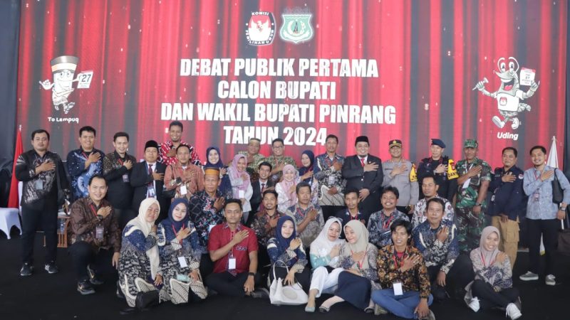 Diikuti Tiga Paslon, KPU Pinrang Sukses Gelar Debat Perdana Pilkada