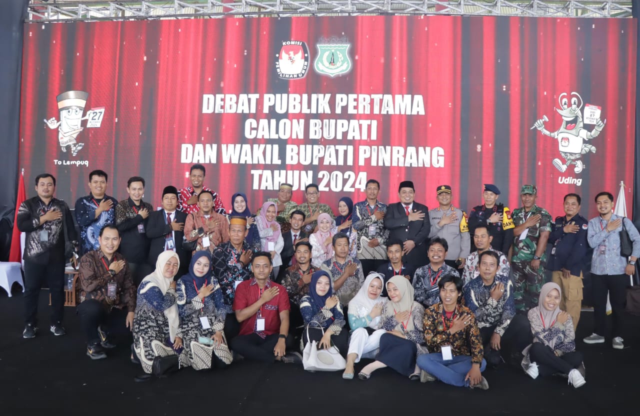 Diikuti Tiga Paslon, KPU Pinrang Sukses Gelar Debat Perdana Pilkada