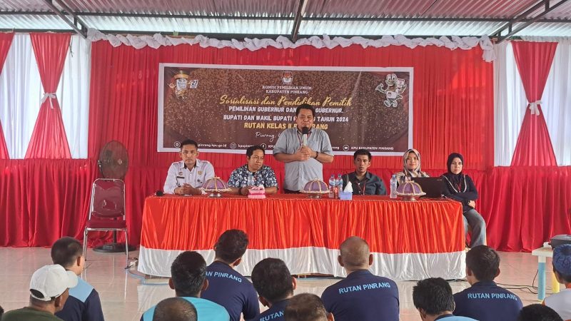 Penuhi Hak Pilih Warga Binaan, KPU Sosialisasi di Rutan Pinrang