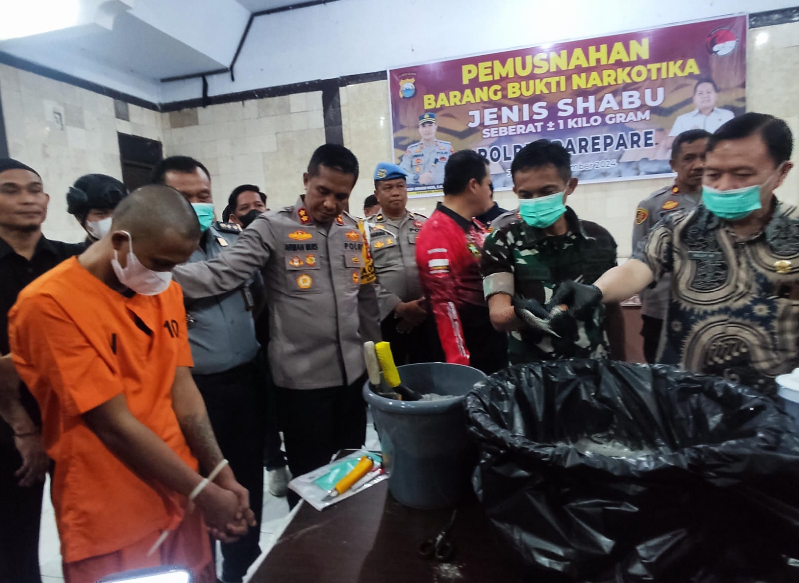 Polres Parepare Musnahkan 1 Kg Sabu Hasil Penangkapan di Pelabuhan