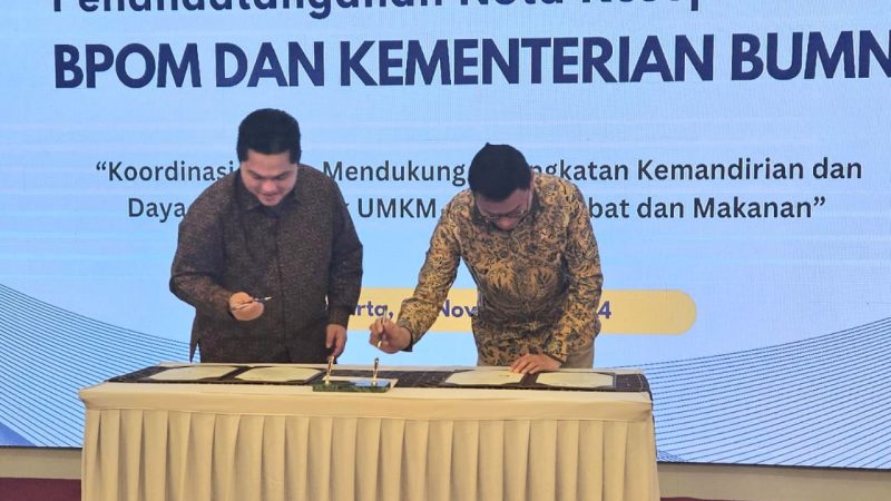 Taruna Ikrar MoU dengan Erick Thohir, BPOM Sinergi BUMN Majukan UMKM