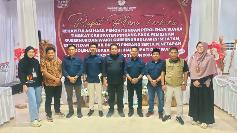 KPU Pinrang Rampungkan Rekapitulasi Perolehan Suara Pilbup 2024