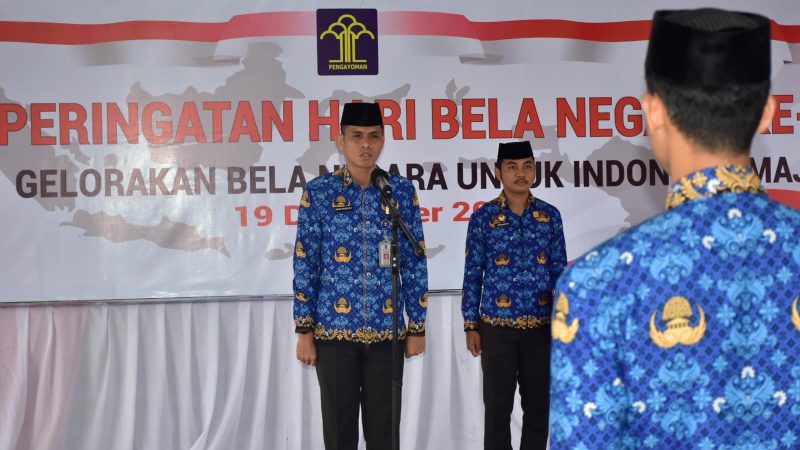 Gelorakan Bela Negara, Warga Binaan Rutan Pinrang Ikuti Upacara