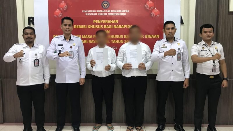 Dua Warga Binaan Rutan Pinrang Dapat Remisi Natal 2024