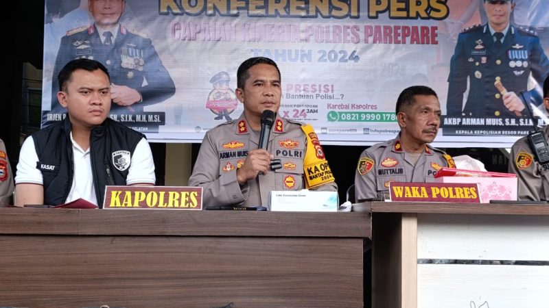 Polres Parepare Ungkap Jumlah Penanganan Kasus Selama Tahun 2024