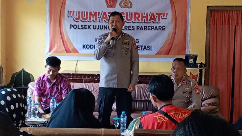 Jumat Curhat: Kapolsek Ujung Imbau Warga Laporkan Judi Sambung Ayam dan Pesta Miras