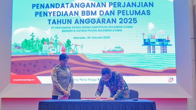 Pertamina dan Polda Sulut Teken Perjanjian Penyediaan BBM dan Pelumas Tahun 2025