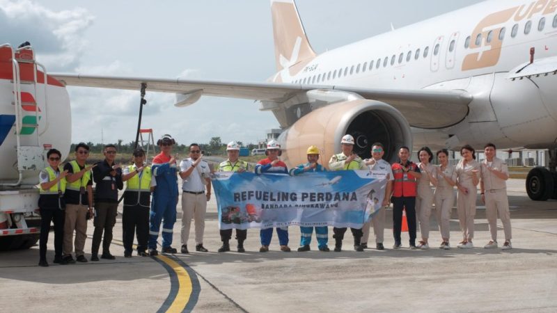 Pengisian Avtur Perdana Pertamina di Bandara Singkawang