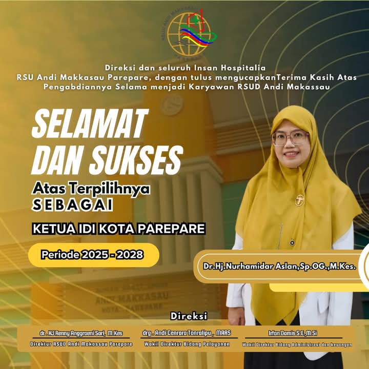 RSUD Andi Makkasau Ucapkan Selamat Terpilihnya Nurhamidar Aslan Ketua IDI Parepare