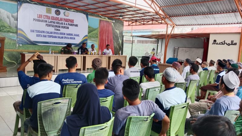 50 WBP Lapas Kelas Parepare kembali Diberikan Penyuluhan Hukum Gratis oleh LBH Citra Keadilan