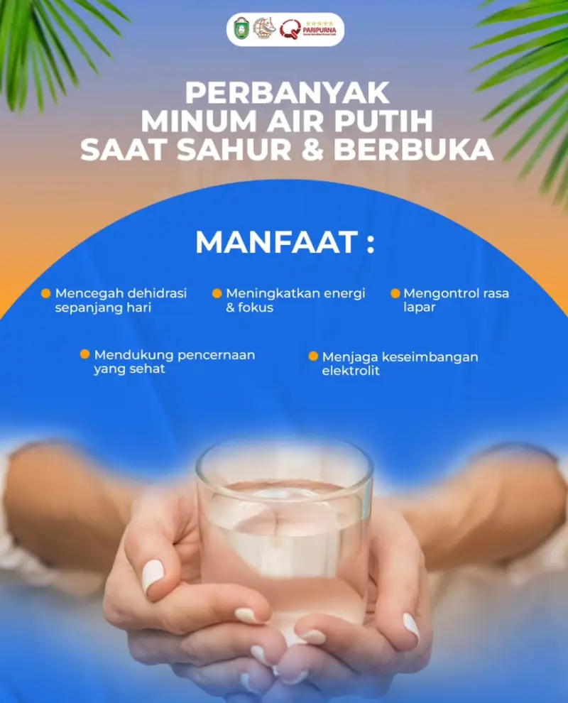 RSUD Andi Makkasau Berbagi Tips Terhidrasi Selama Puasa Melalui Pola Minum 8 Gelas Sehari