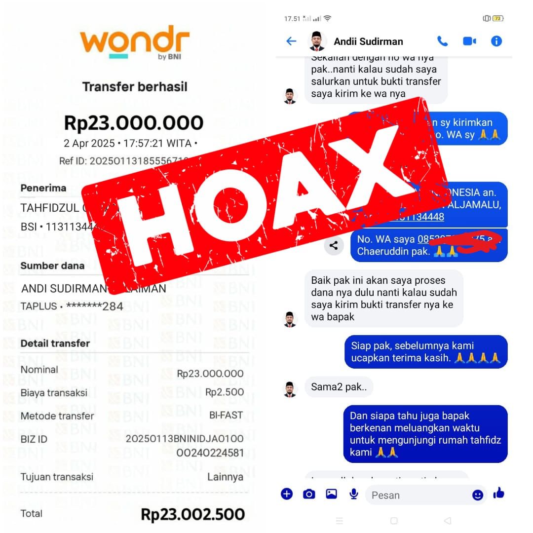 Waspada! Modus Penipuan Bantuan Donasi Catut Nama Gubernur Andi Sudirman