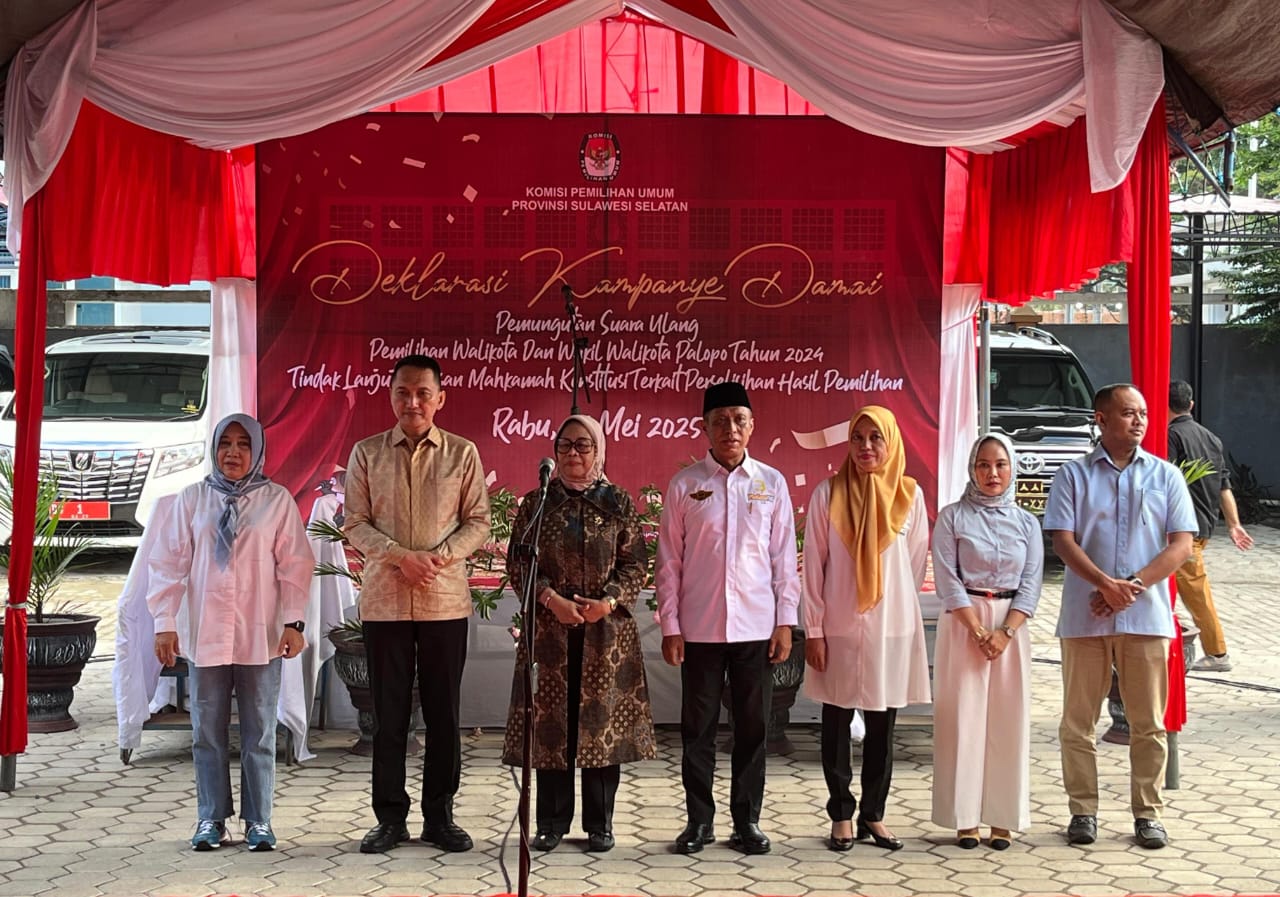 Forkopimda Sulsel Kompak Hadiri Deklarasi Kampanye Damai PSU Pilwalkot Palopo