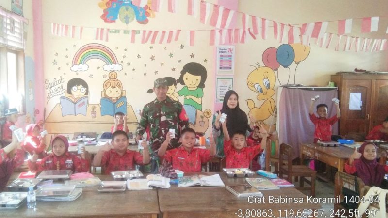 Babinsa Koramil 04-1404 Kodim Pinrang Aktif Dampingi MBG
