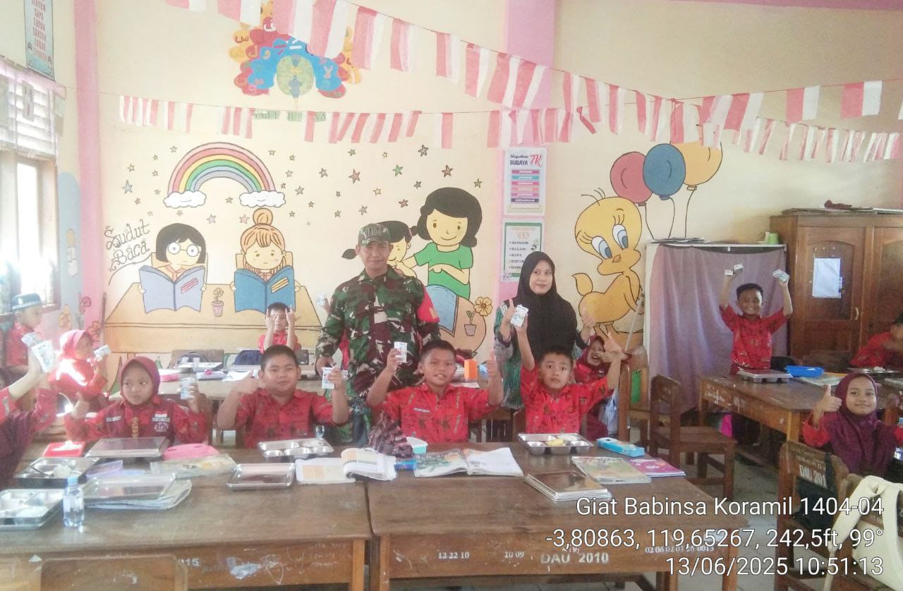 Babinsa Koramil 04-1404 Kodim Pinrang Aktif Dampingi MBG