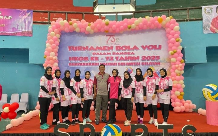 HKGB ke 73, Kapolres Pangkep Hadiri Pembukaan Turnamen Bola Voli Bhayangkara Baerah Se Sulsel
