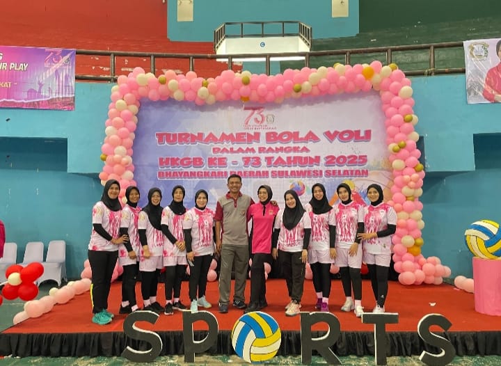 HKGB ke 73, Kapolres Pangkep Hadiri Pembukaan Turnamen Bola Voli Bhayangkara Baerah Se Sulsel