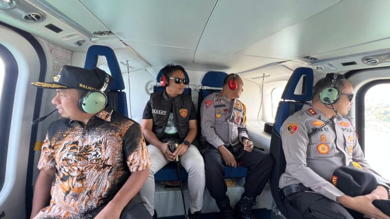 Kapolres Parepare bersama Walikota Lakukan Patroli Menggunakan Helipad, Pantau Kondisi Kamtibmas dari Udara