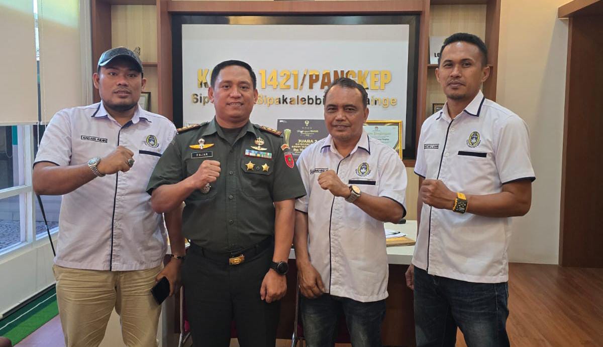 PSSI Pangkep Audiensi Dandim 1421, Perkuat Dukungan Atlet Lokal